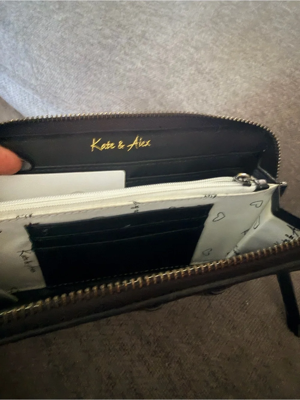 Kate and Alex Black Wristlet Wallet